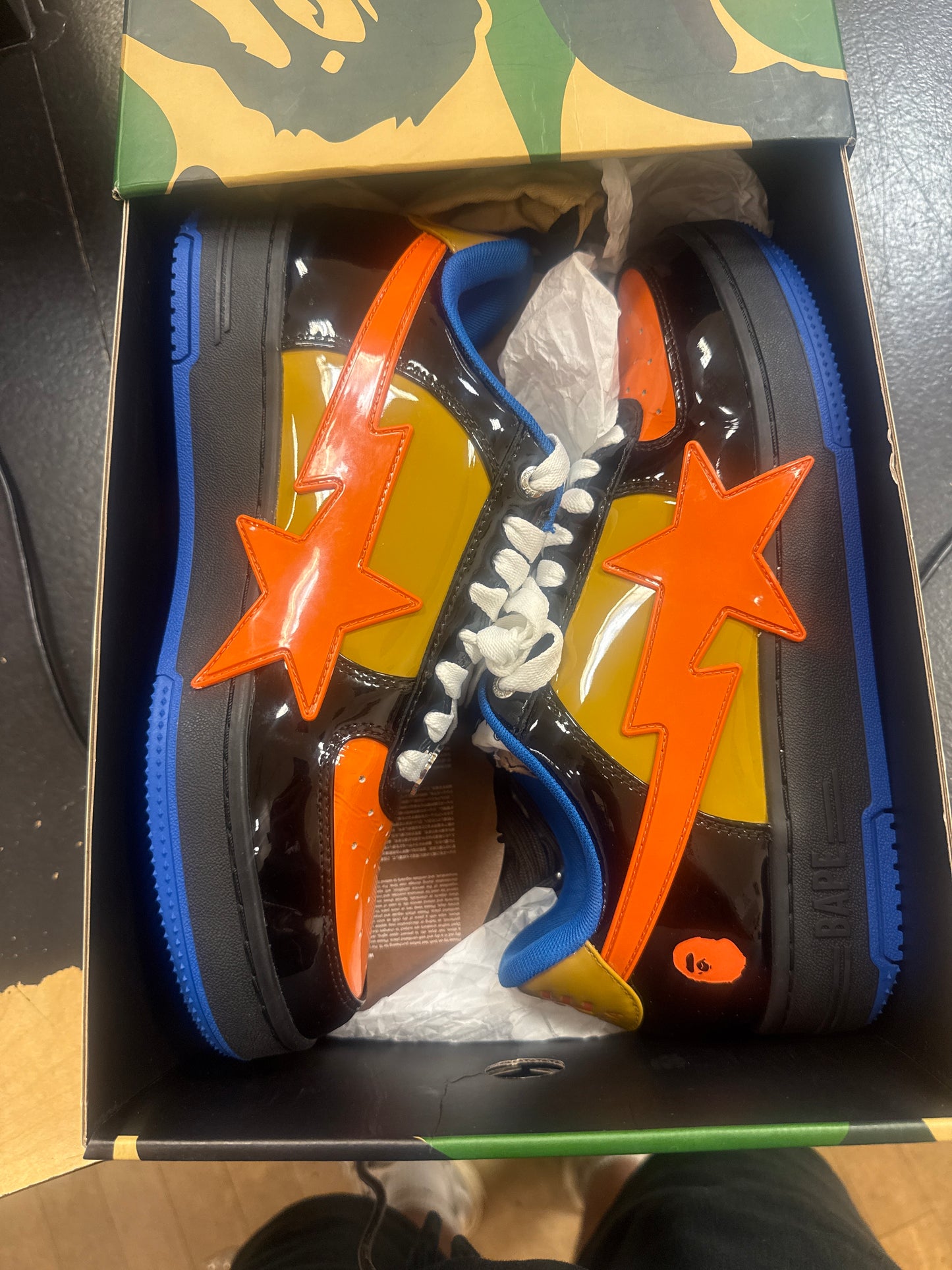 Pre owned Bapesta Black orange