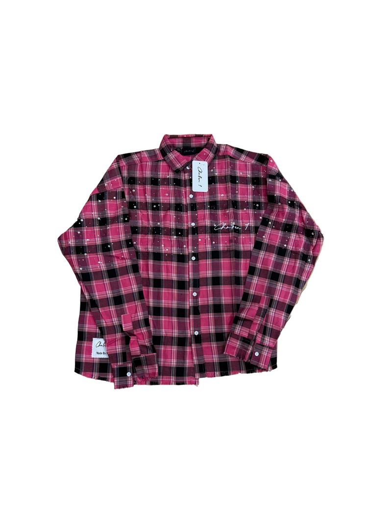 Chosen 1 Pink rimstone Flannel