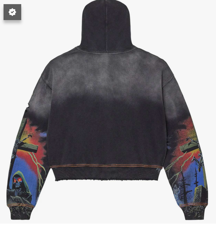 Vale Forever Damned Big Zip Up Hoodie Black
