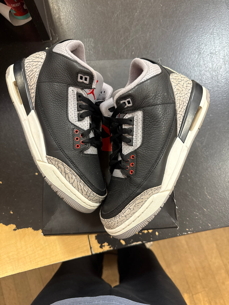 Pre owned Jordan 3 Black Cement Gs