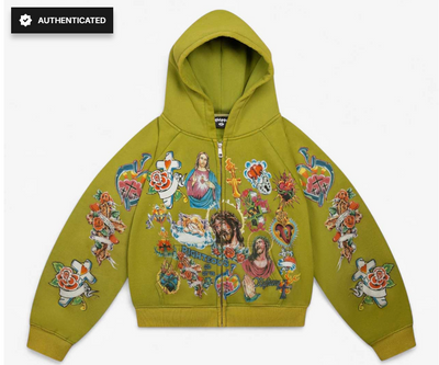 Righteous Risen King Zip Up Hoodie Green