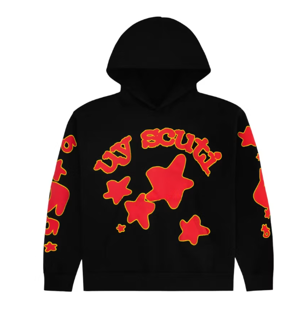 Sp5der x UY SCUTI Hoodie Black/Red
