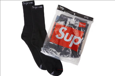 Supreme Hanes Socks (4 Pack) Black