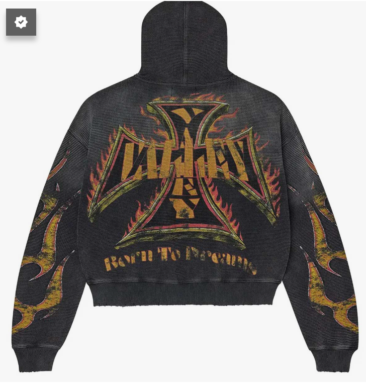 Vale Forever Reborn Waffle Zip Up Hoodie Black