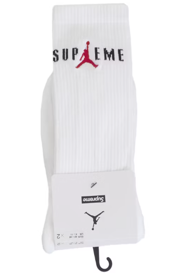 Supreme Jordan Crew Socks White