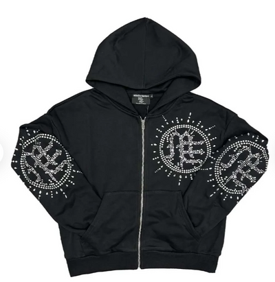 Mixed Emotions Eclipse Black Zip Up Hoodie