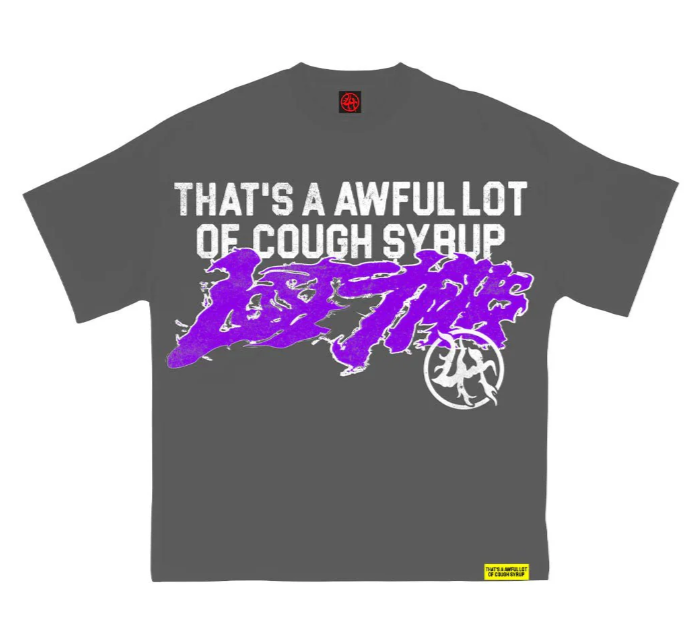 Lost Hills x Cough Syrup Spell Out Tee Grey