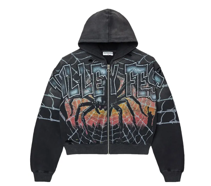 Vale Forever Widow Big Zip Up Hoodie 'Black'