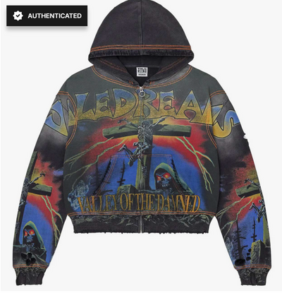 Vale Forever Damned Big Zip Up Hoodie Black