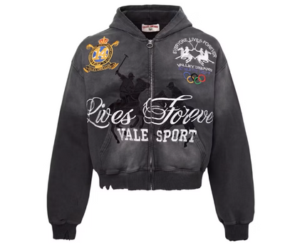 Vale Forever Blackrock Zip Up Hoodie Black